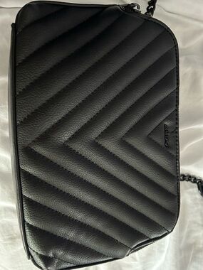 ALDO Black Quilted Chevron Crossbody Bag